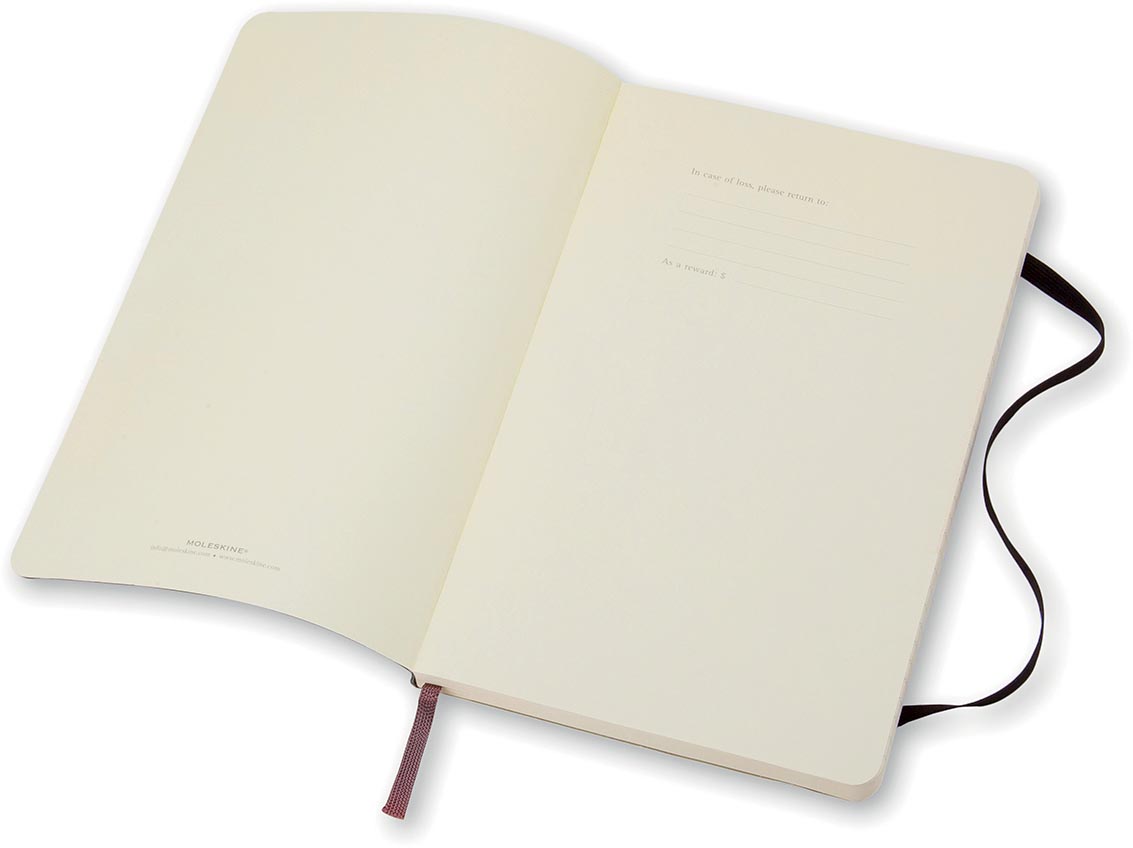 Moleskine notitieboek, ft 13 x 21 cm, gelijnd, soepele cover, 192 bladzijden, zwart-1