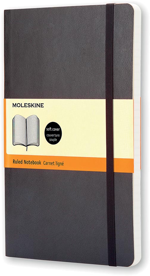 Moleskine notitieboek, ft 13 x 21 cm, gelijnd, soepele cover, 192 bladzijden, zwart afbeelding