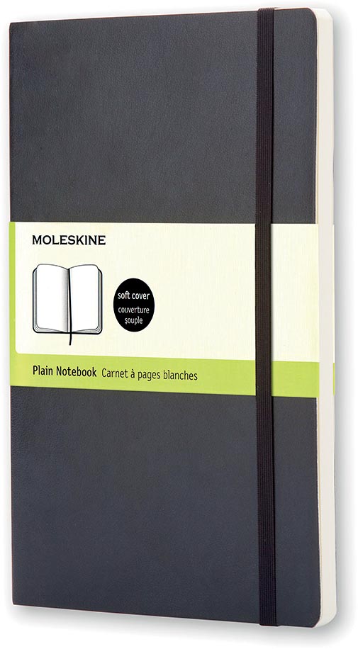 Moleskine notitieboek, ft 13 x 21 cm, effen, soepele cover, 192 bladzijden, zwart afbeelding