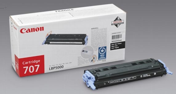 Canon toner 707BK, 2.500 pagina's, OEM 9424A004, zwart