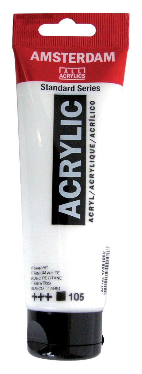 Amsterdam acrylverf tube van 120 ml, zinkwit