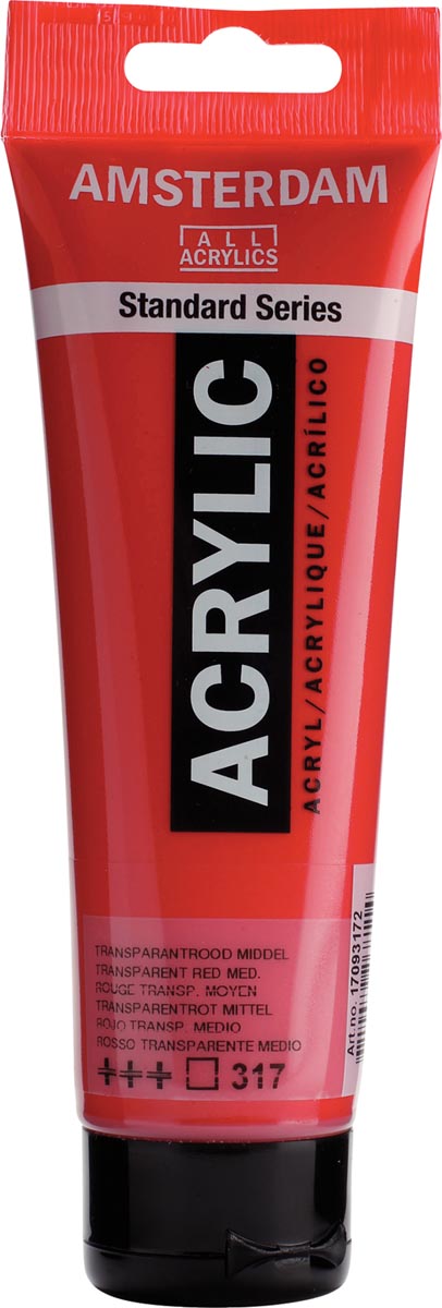 Talens acrylverf Amsterdam transparant rood middel Talens acrylverf Amsterdam transparant rood middel