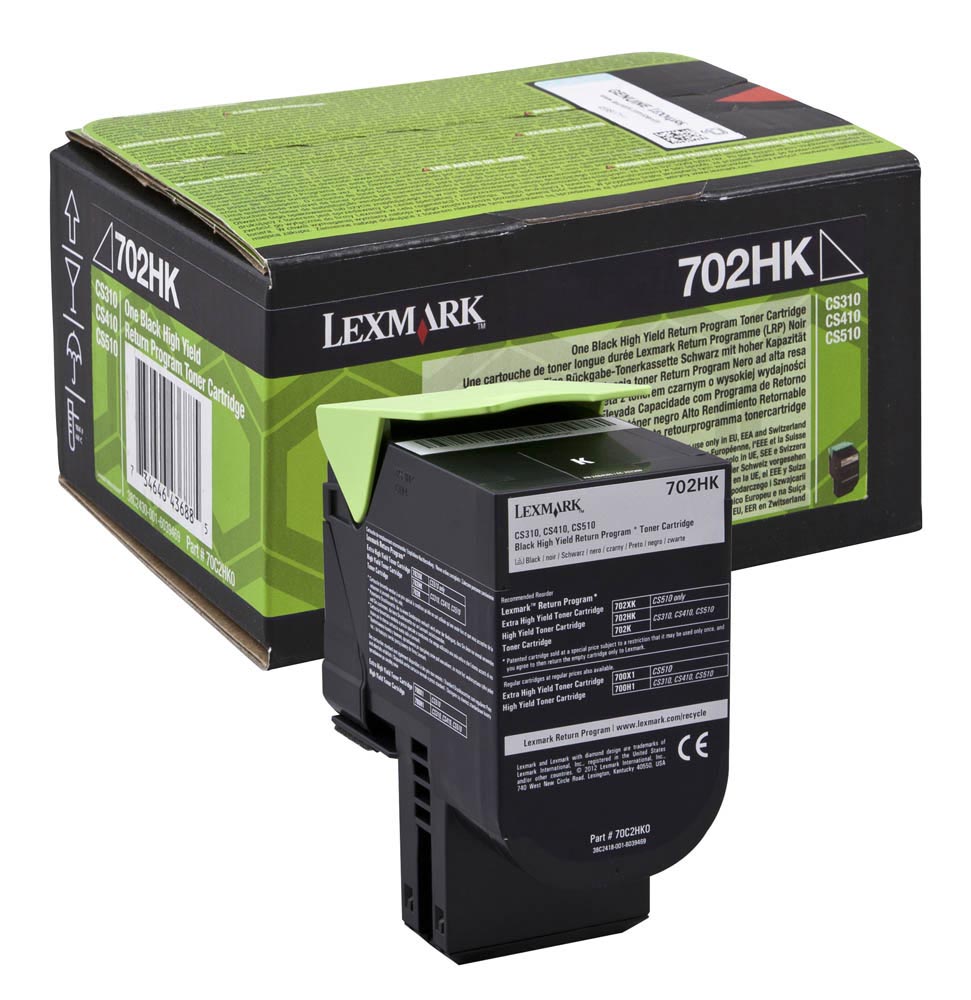 Lexmark toner zwart return program 702HK, 4000 pagina's - OEM 70C2HK0