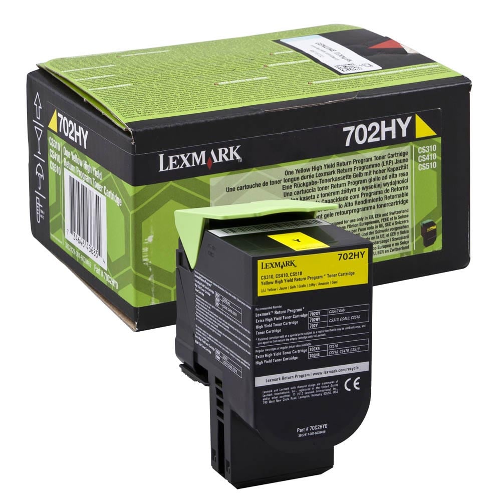Lexmark toner geel return program 702HY, 3000 pagina's - OEM 70C2HY0