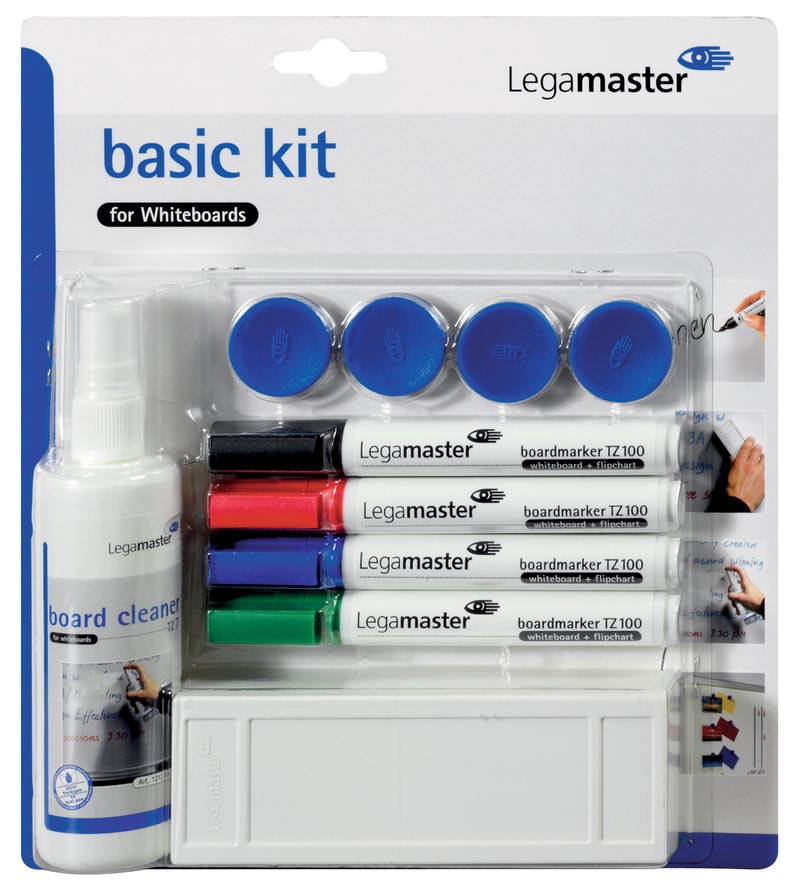 Legamaster basic kit voor whiteboards, op blister afbeelding