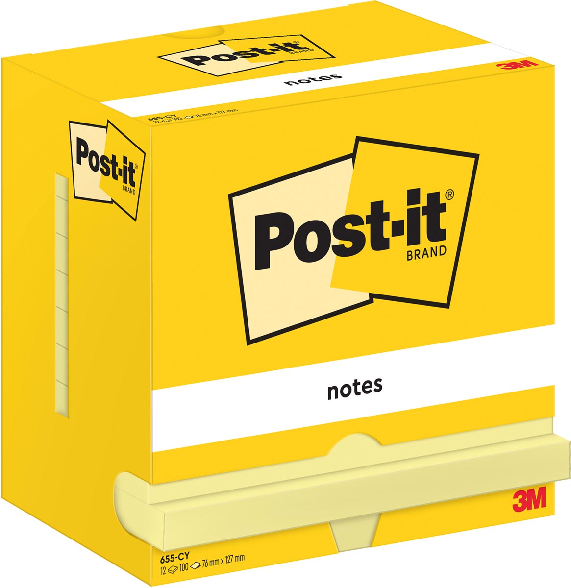 Memoblok 3m post-it 655 76x127mm geel