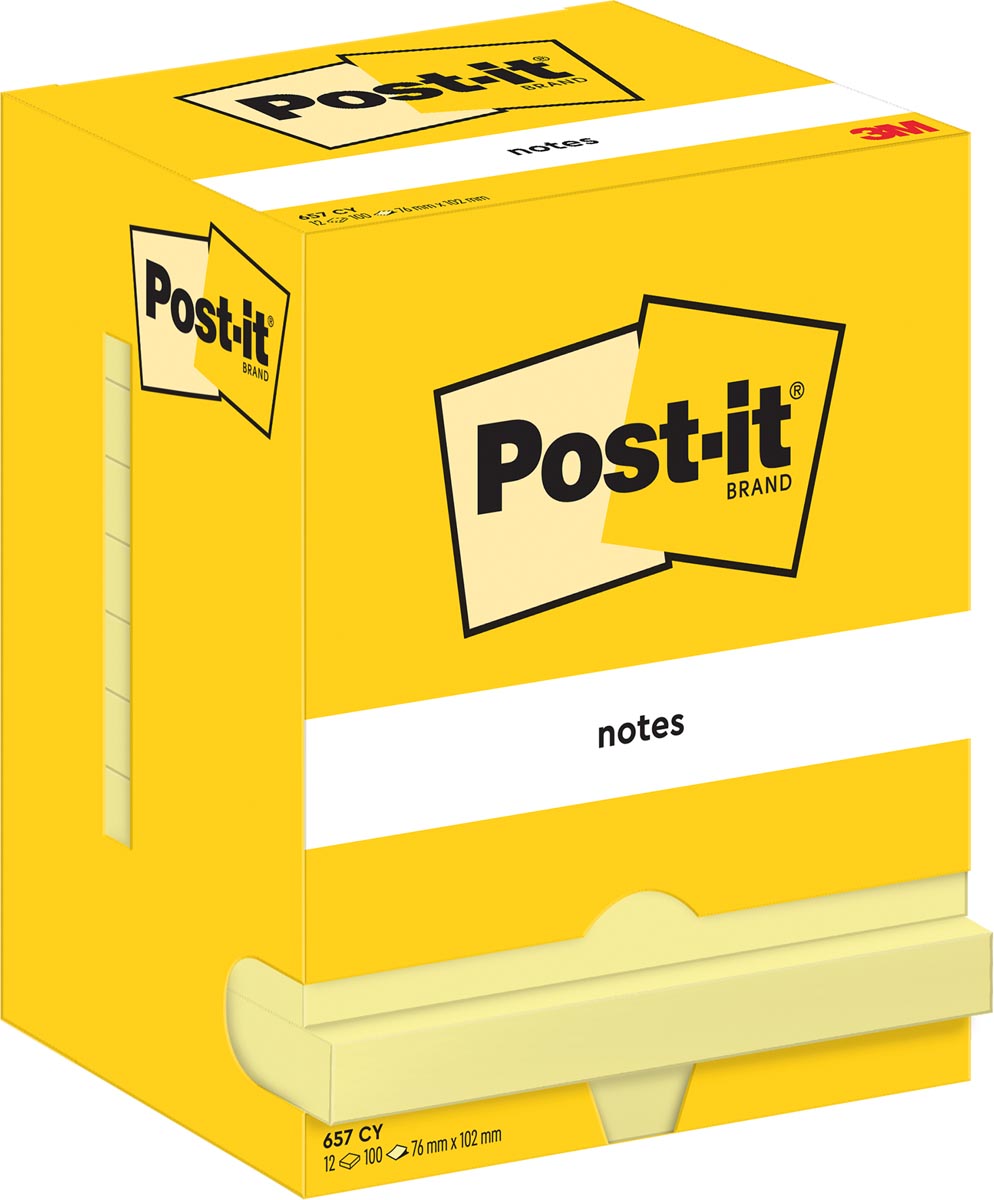 Memoblok 3m post-it 657 76x102mm geel