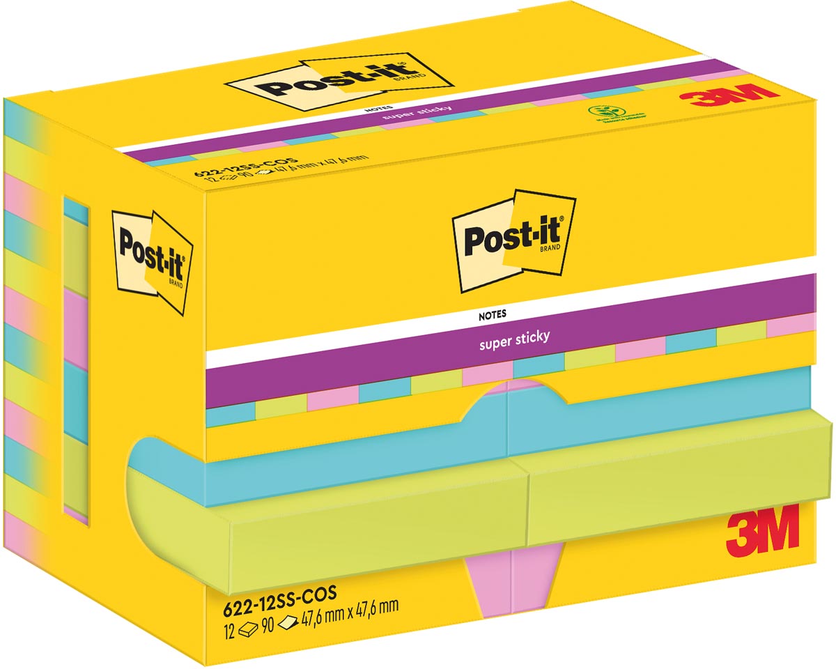 Memoblok 3m post-it 622 supers 47.6x47.6 cosmic