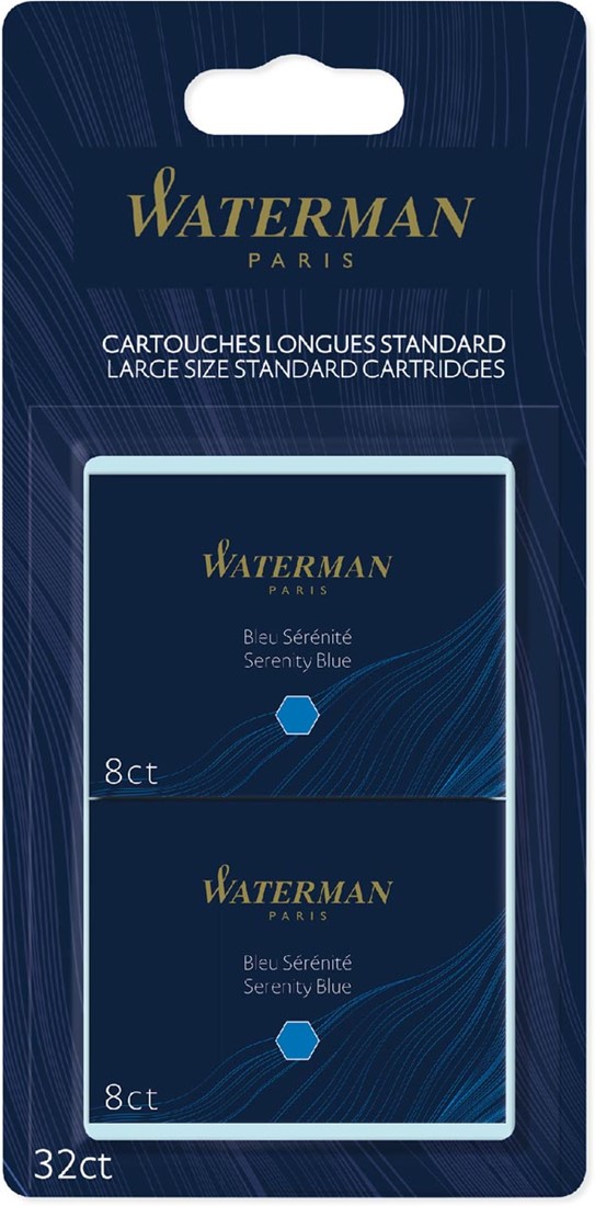 Waterman Cartucce Inchiostro Serenity Blue – Confezione Da 8, Standard Internazionale