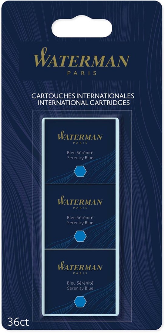 Waterman S0110910 - Confezione da 4 cartucce con 8 cartucce di inchiostro grandi, inchiostro cancellabile, colore: blu