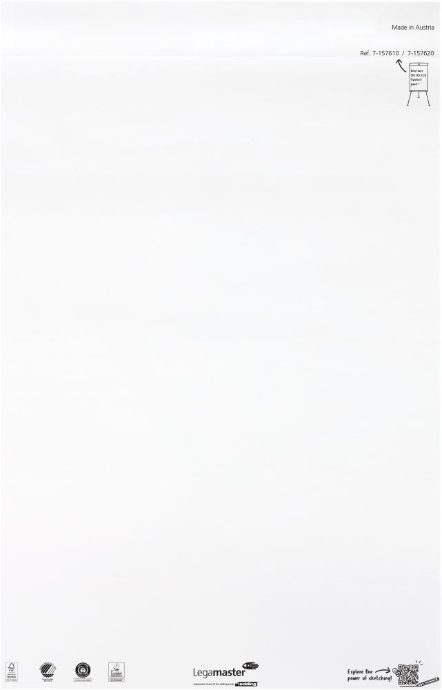 Legamaster flipchartpapier Sketch ECO, ft 98 x 65 cm, blanco, 20 vel, pak van 5 stuks afbeelding