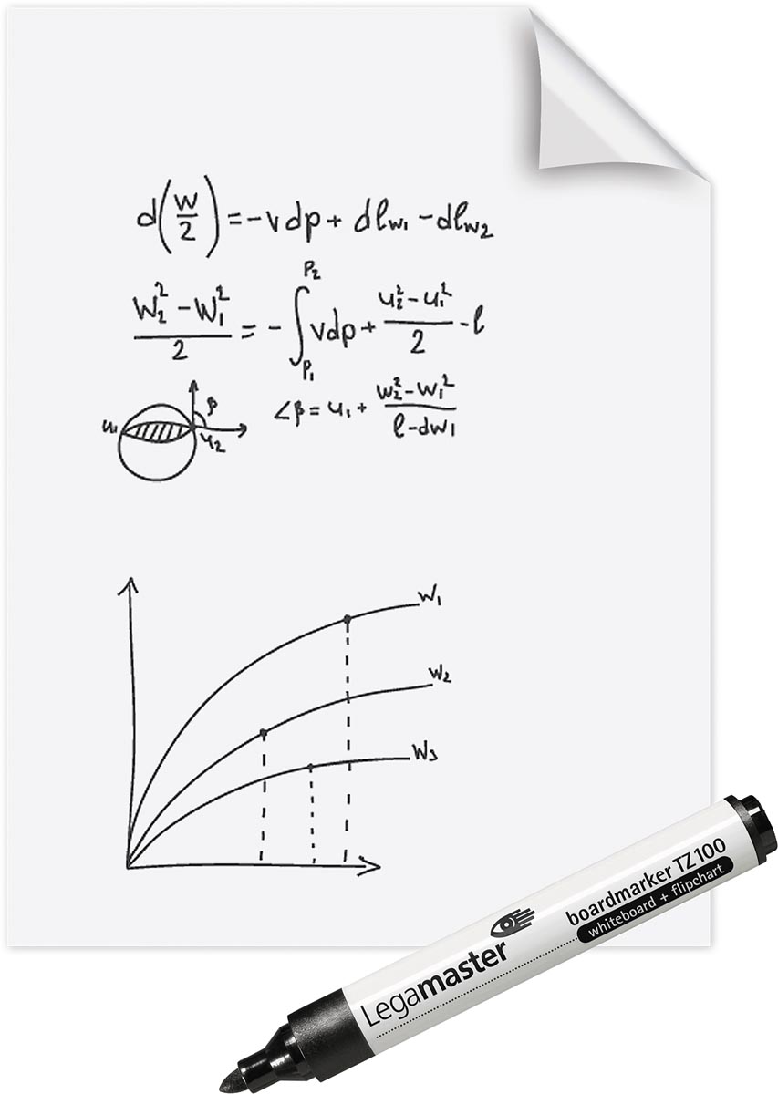 Legamaster Magic-Chart whiteboard folie, ft 60 x 80 cm, wit, effen, rol van 25 vel afbeelding