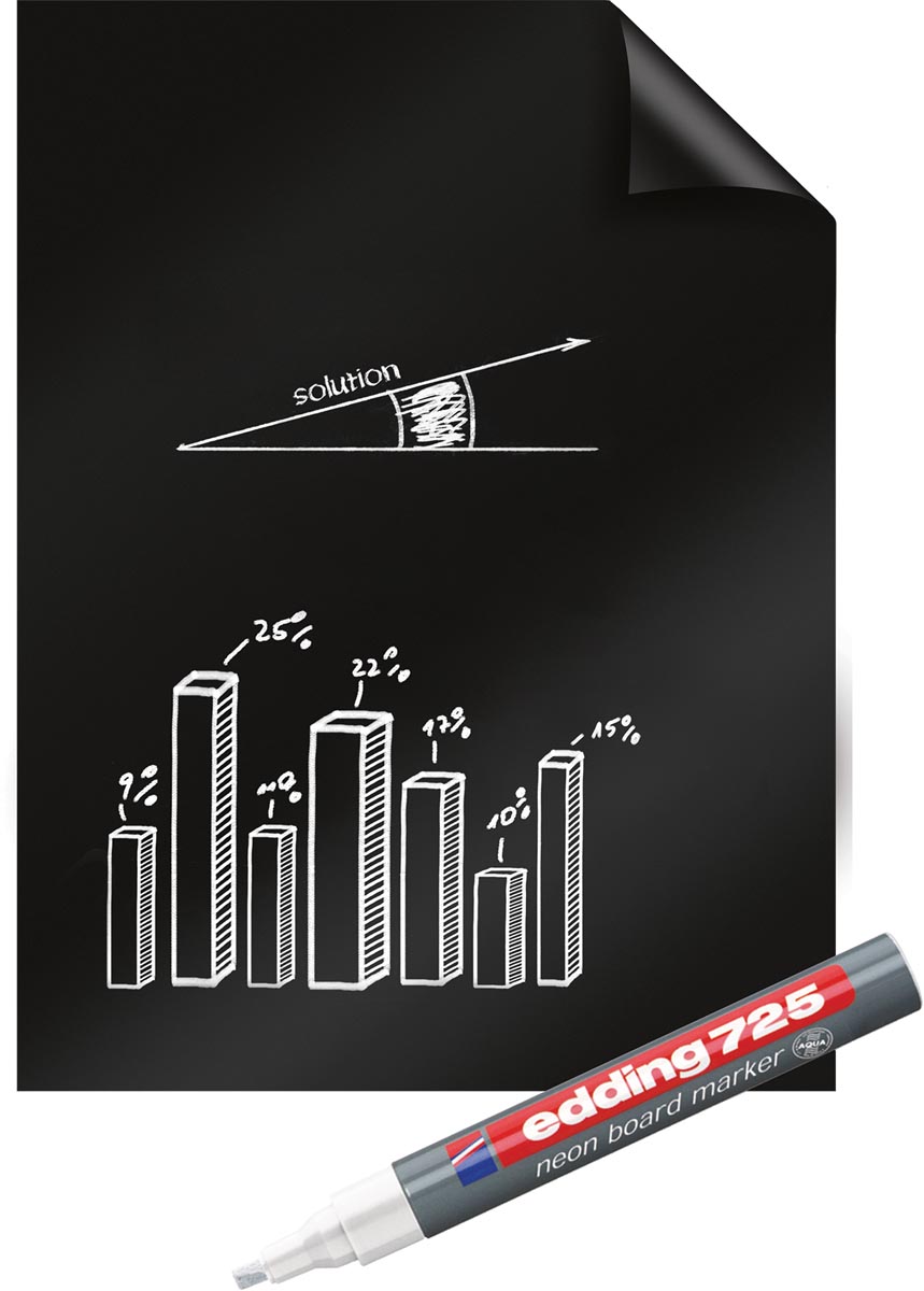 Legamaster Magic-Chart blackboard folie, ft 60 x 80 cm, zwart, rol van 25 vel