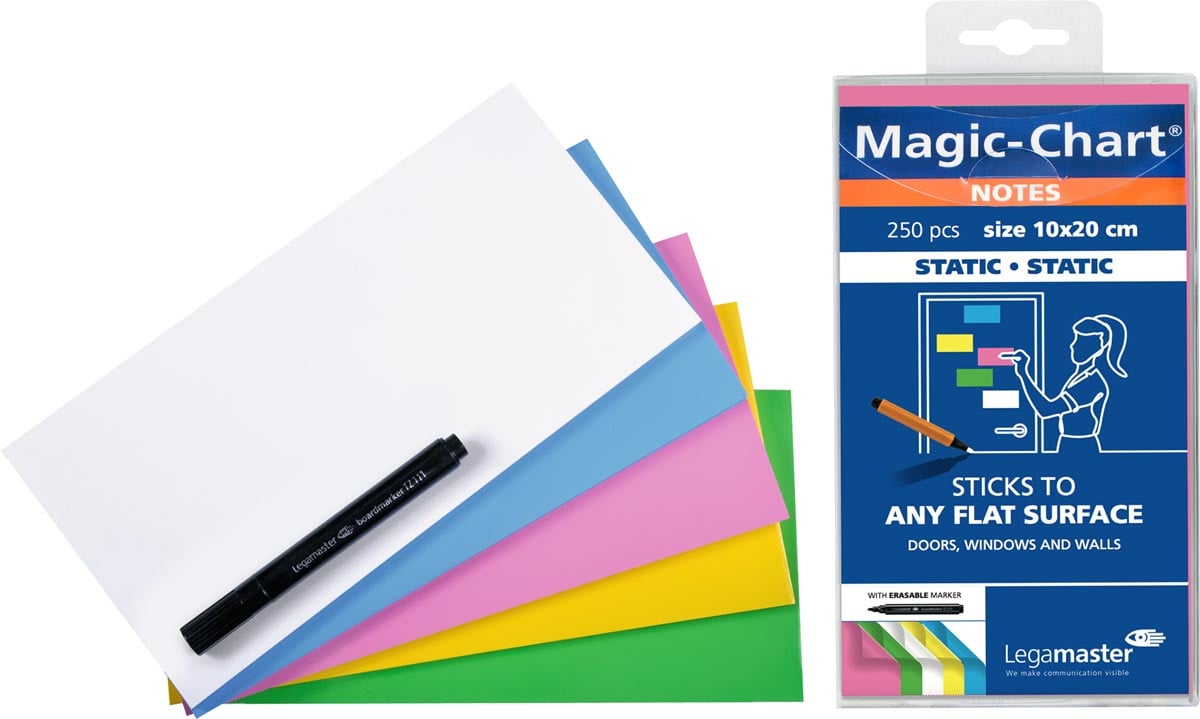 Legamaster Magic-Chart notes, 250 vel, ft 10 x 20 cm, assorti Legamaster Magic-Chart notes, 250 vel, ft 10 x 20 cm, assorti