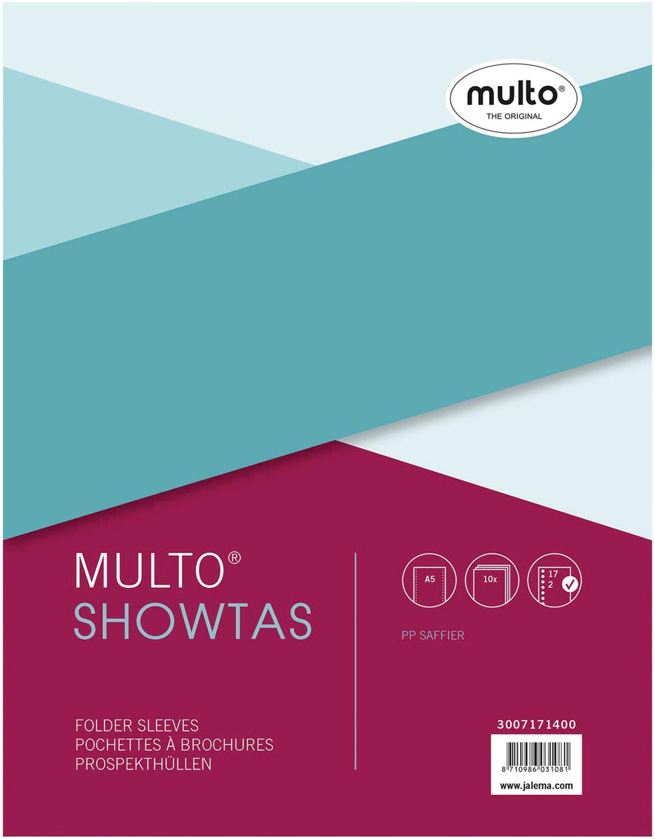 Multo geperforeerde showtas ft A5, 17-gaatsperforatie, 80 micron, gekorreld afbeelding