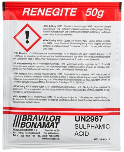 Bravilor Bonamat Renegite, ontkalker voor filterkoffiezetapparaten, doos van 4 x 15 zakjes van 50 g