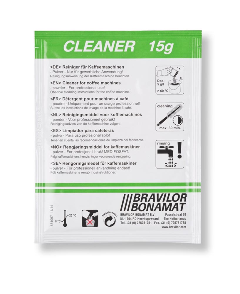 Bravilor Bonamat Cleaner, reinigingsmiddel voor filterkoffiezetapparaten, doos van 4 x 15 zakjes van 15 g afbeelding