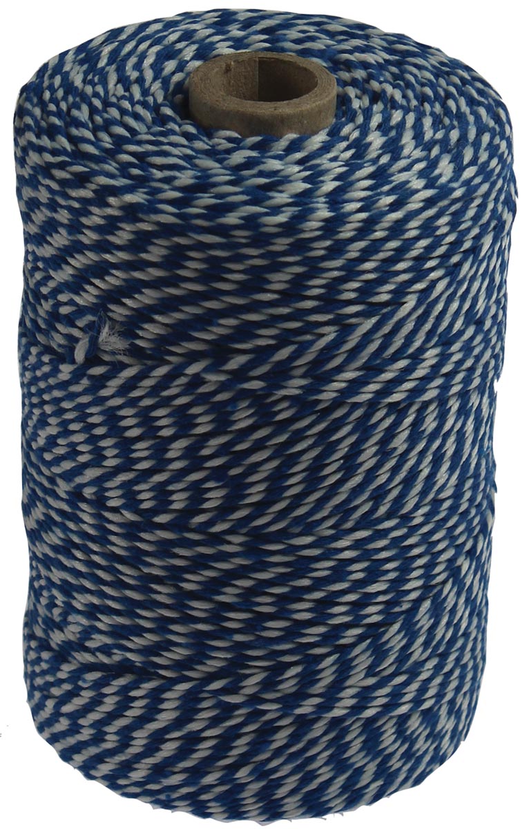 Katoentouw, blauw-wit, klos van 200 g, ongeveer 250 m afbeelding