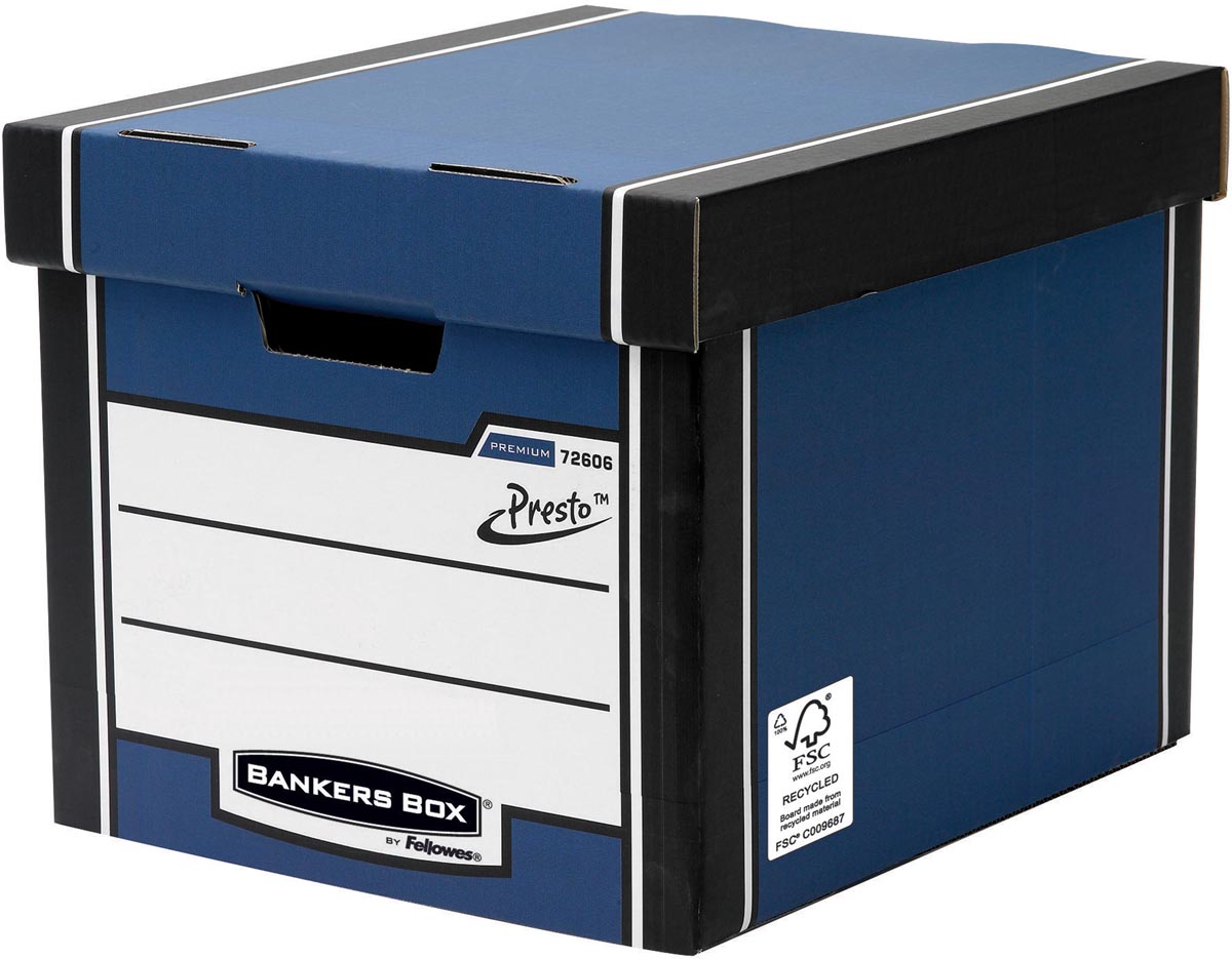 Bankers Box premium hoge opbergdoos, ft 33 x 29,8 x 38,1 cm, blauw