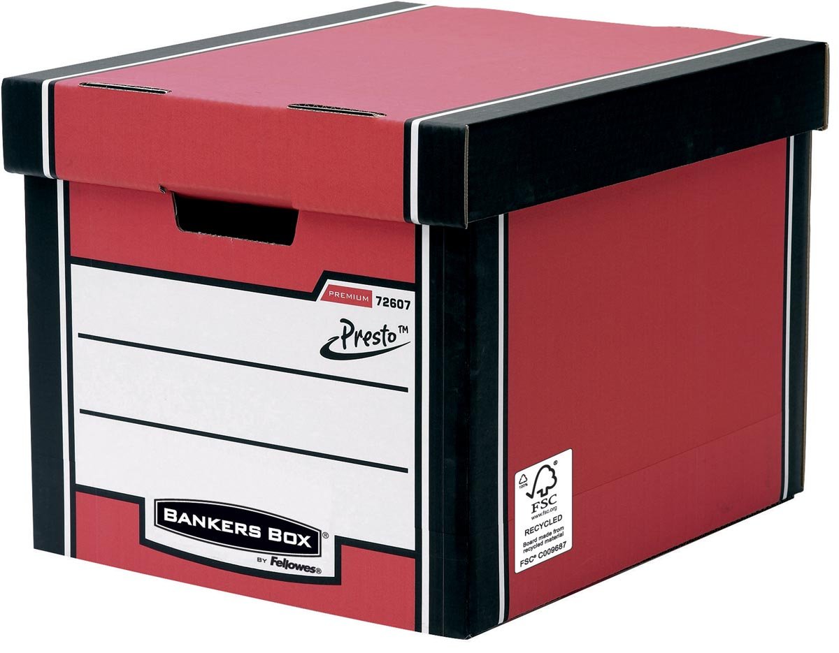 Bankers Box premium hoge opbergdoos, ft 33 x 29,8 x 38,1 cm, rood Bankers Box premium hoge opbergdoos, ft 33 x 29,8 x 38,1 cm, rood