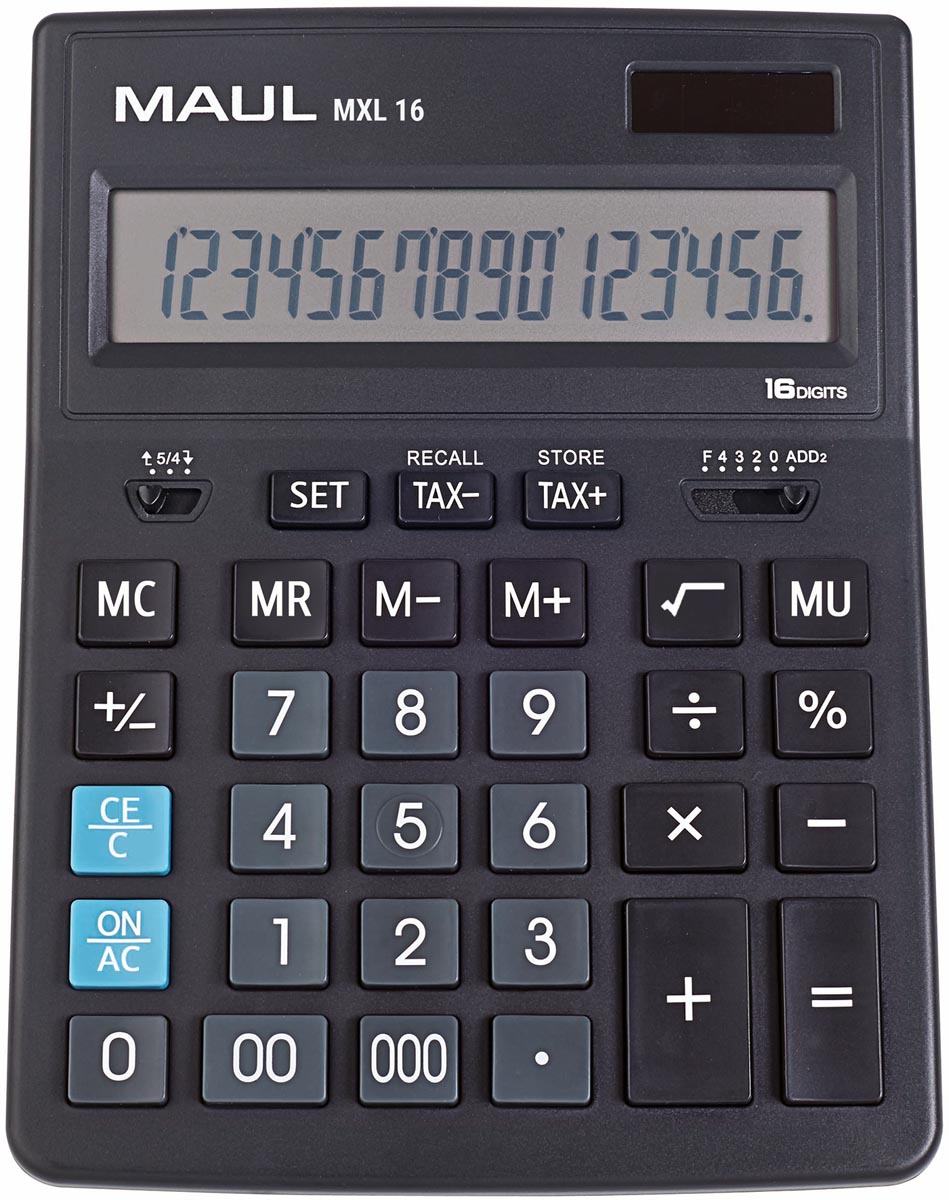 MAUL bureaurekenmachine MXL 16, zwart MAUL bureaurekenmachine MXL 16, zwart