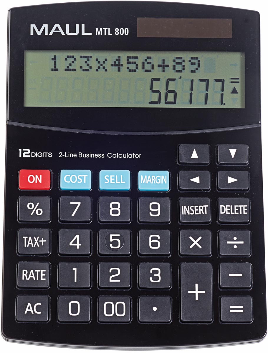 Maul bureaurekenmachine MTL 800, 2-regelig, zwart afbeelding