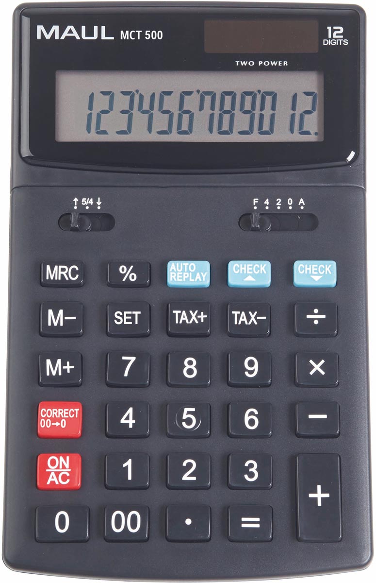 Maul bureaurekenmachine MCT 500, Check & Correct, zwart afbeelding