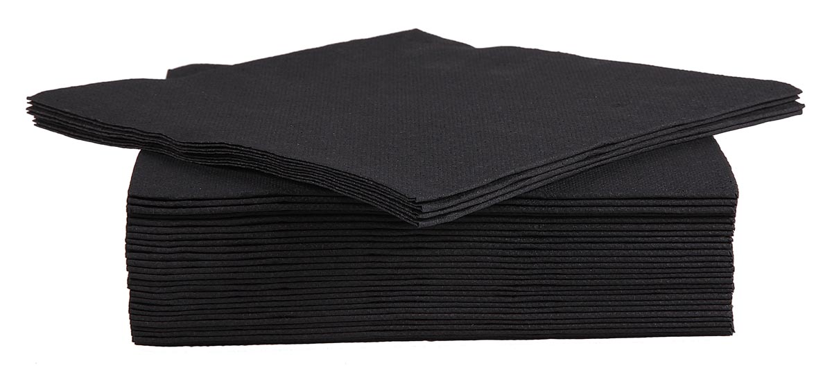 Cosy & Trendy servet, 38 x 38 cm, zwart, 40 stuks