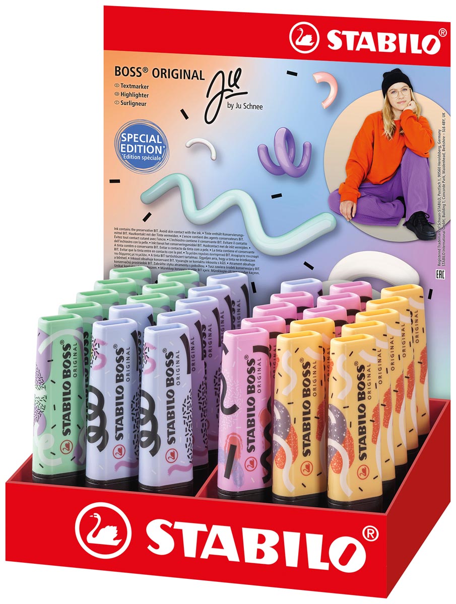 STABILO BOSS markeerstift by Ju Schnee, display van 30 stuks STABILO BOSS markeerstift by Ju Schnee, display van 30 stuks