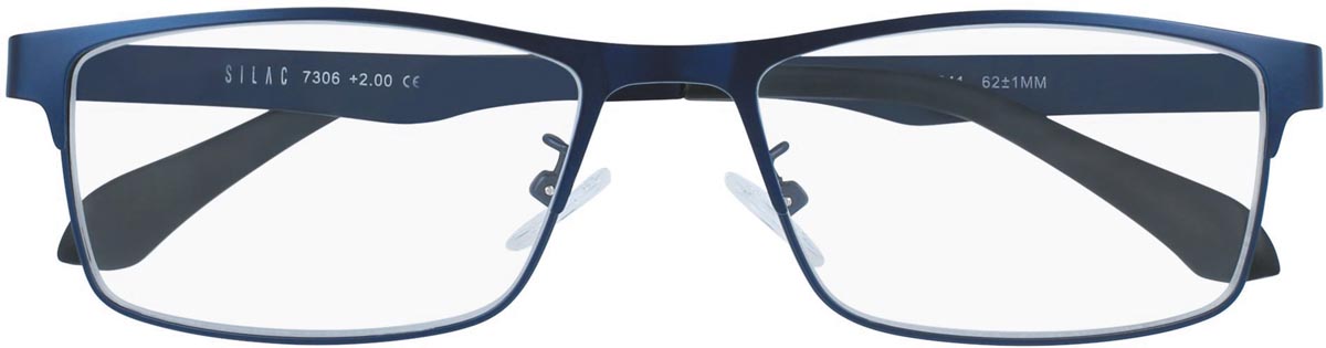SILAC Blue Metal leesbril, mat nickelvrij blauw metaal, +2,00