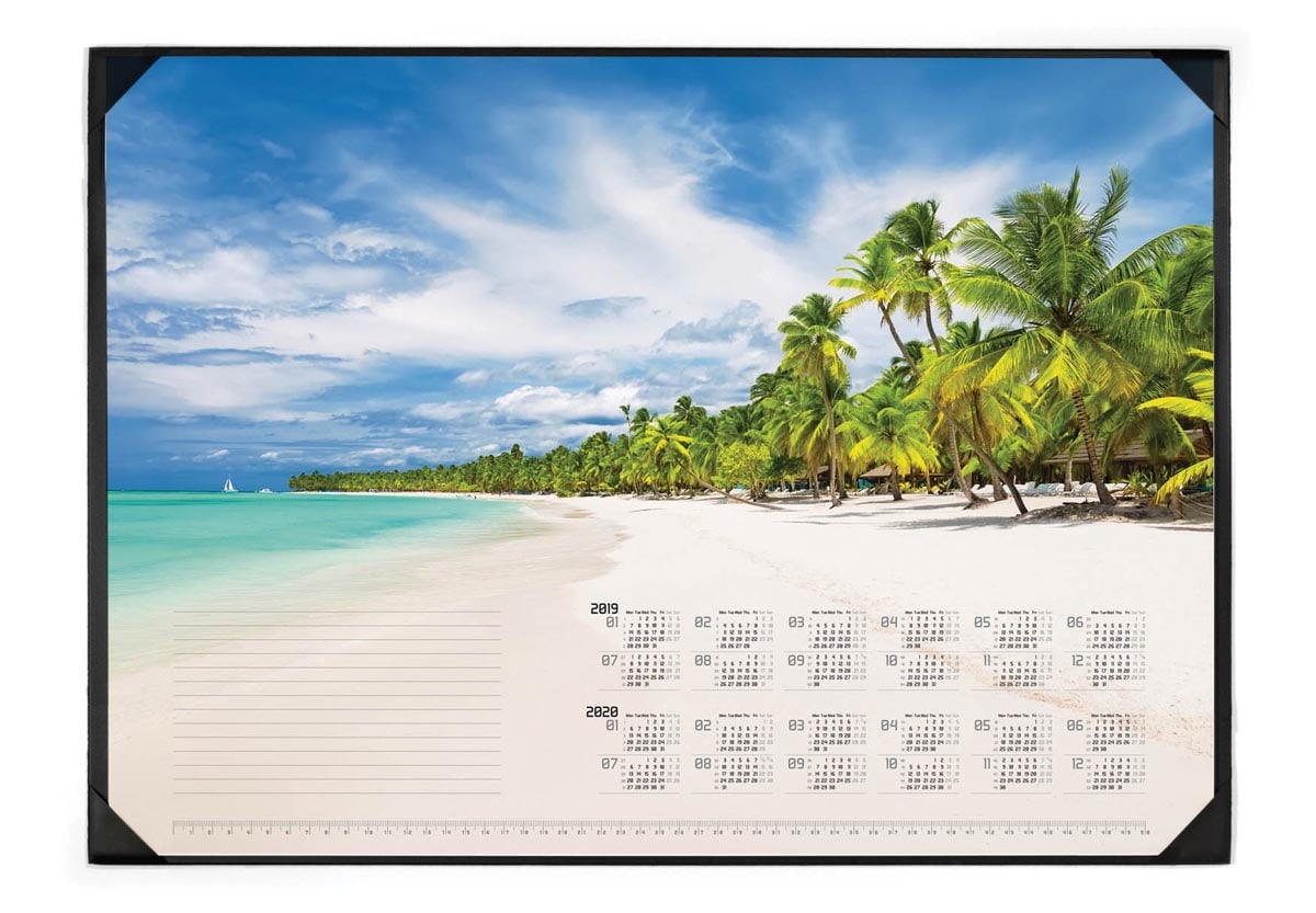 Durable Schrijfonderlegger Tropical Beach Met Kalender 2019 2020 huismerk kopen in de aanbieding