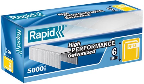 Rapid dunne nieten nr. 13/6, gegalvaniseerd, doos van 5000 stuks