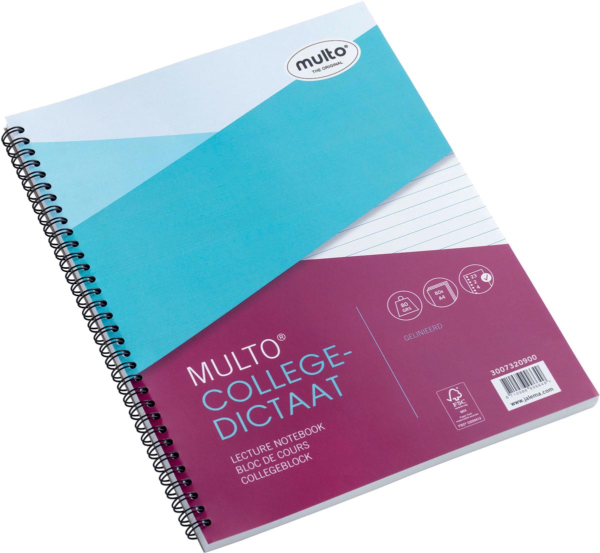 Multo collegedictaat ft A4, gelijnd, 23-gaats afbeelding