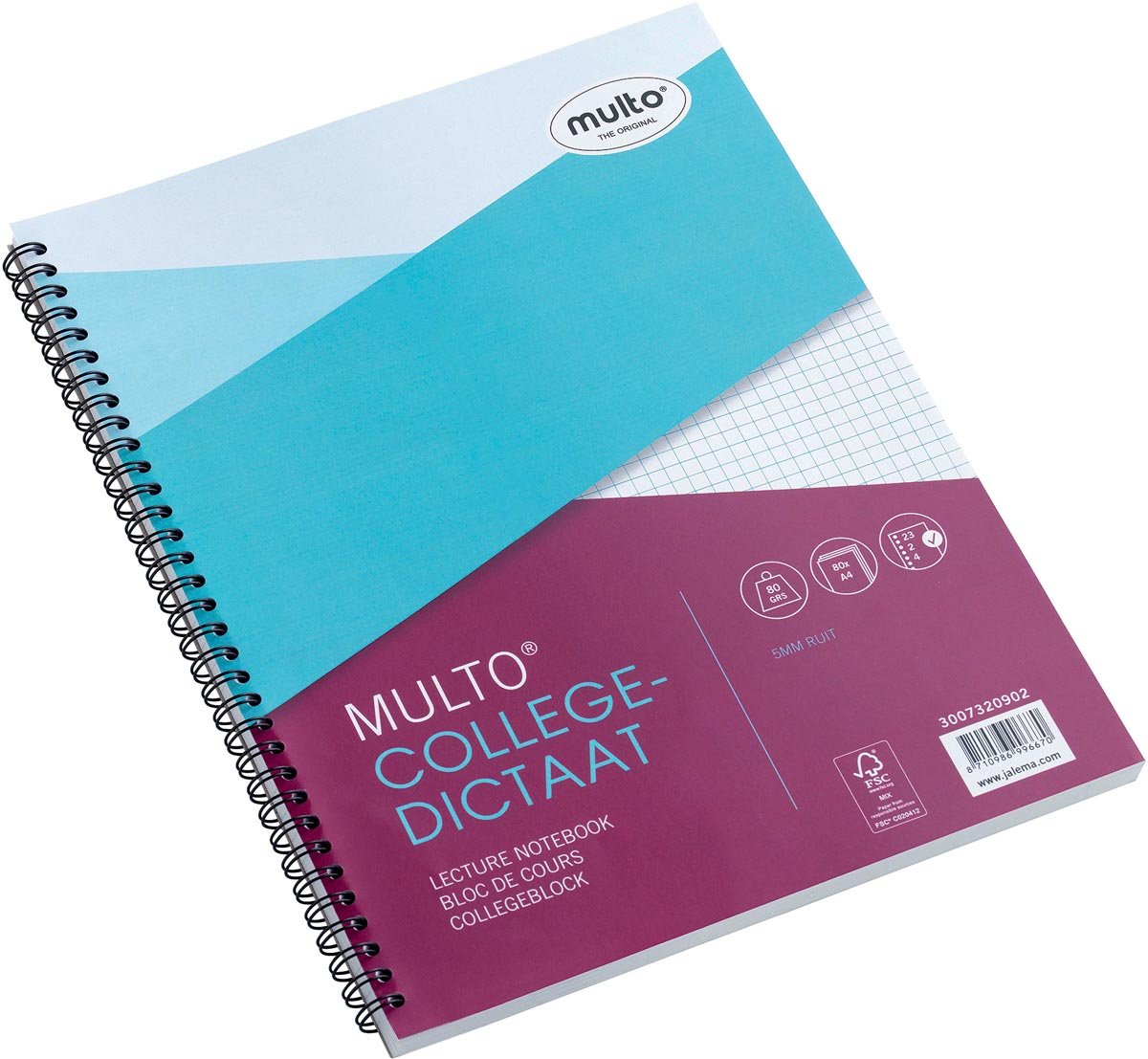 Multo collegedictaat ft A4, geruit 5 mm, 23-gaats afbeelding