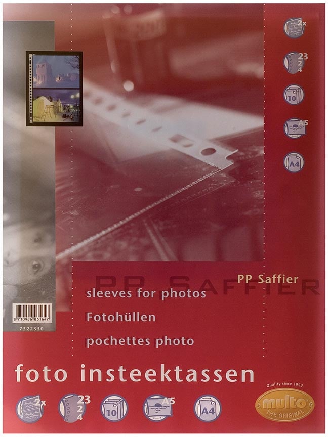 Multo geperforeerde showtas voor foto's ft A5, 2 vakken, pak van 10 stuks