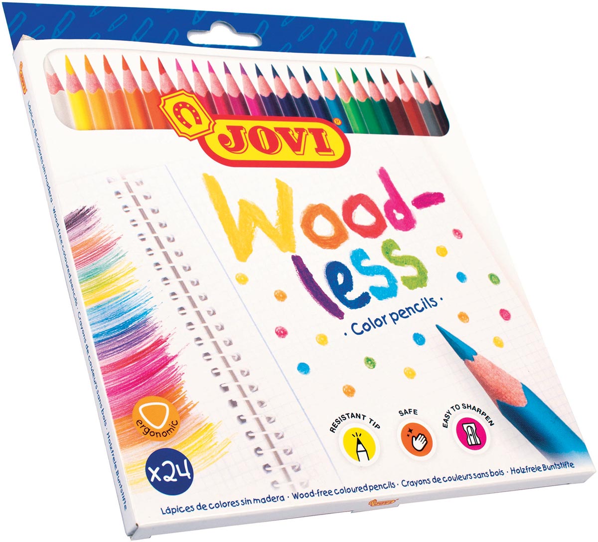 Jovi Kleurpotlood Woodless, kartonnen etui van 24 stuks