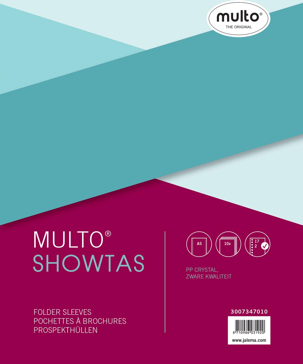 Multo geperforeerde showtas ft A5, 17-gaatsperforatie, glashelder afbeelding
