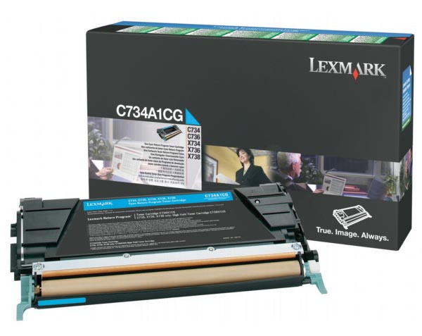 Lexmark Toner Kit cyaan return program - 6000 pagina's - C734A1CG