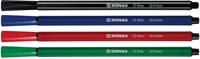 DONAU D-fine fineliner, 0,4 mm, etui van 4 stuks, geassorteerde kleuren-2