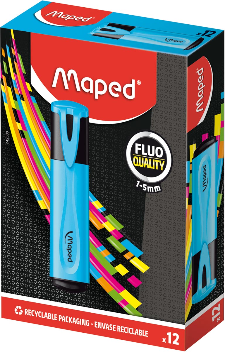 Maped markeerstift Fluo&apos;Peps Classic blauw afbeelding