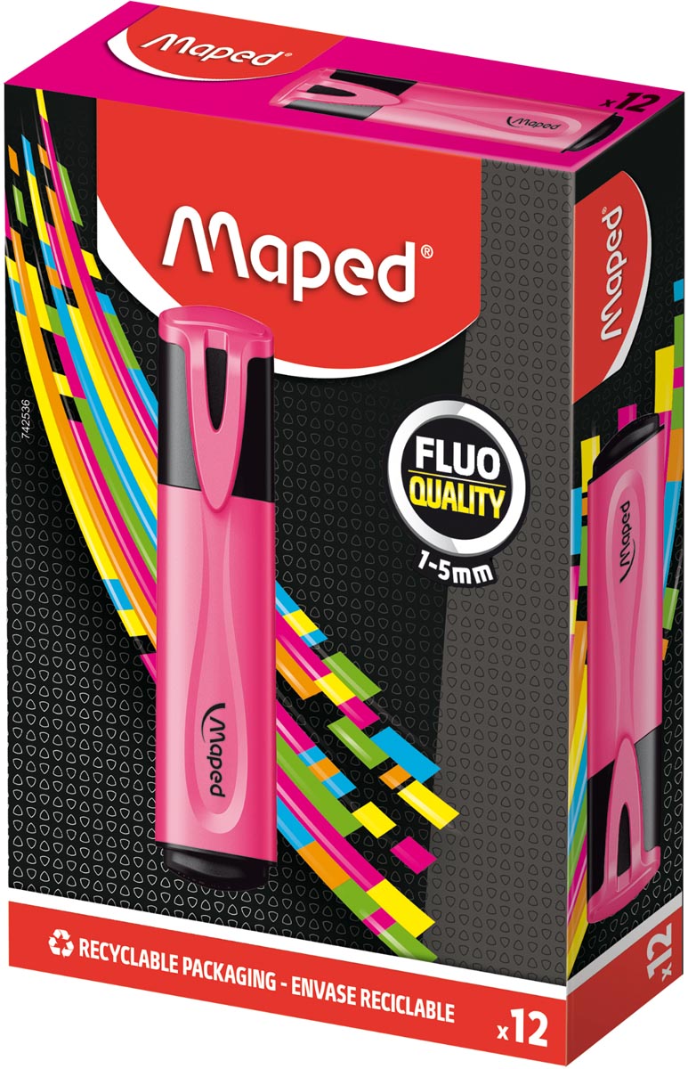 Maped markeerstift Fluo&apos;Peps Classic roze afbeelding