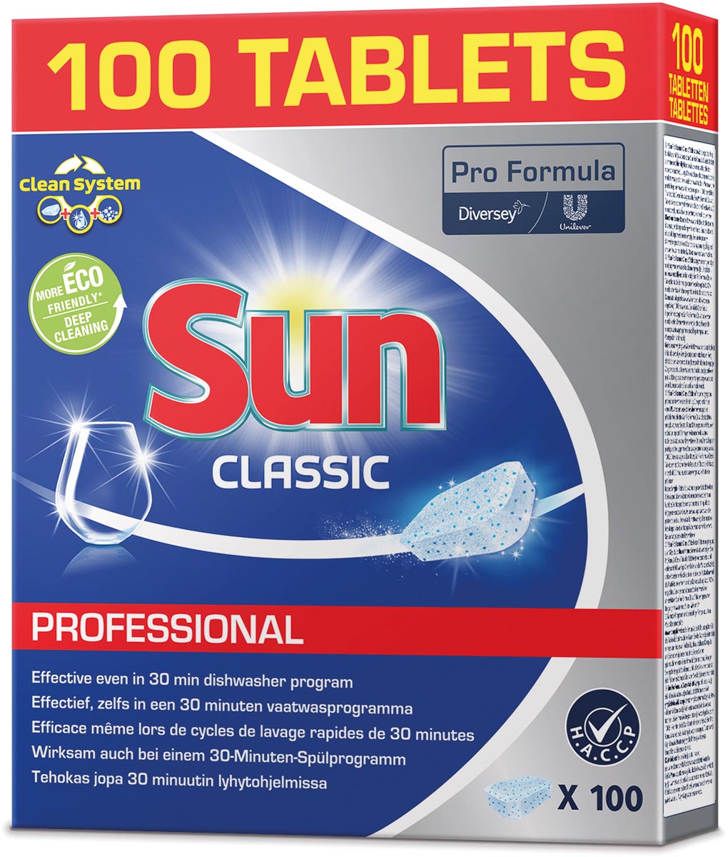 Sun Classic vaatwastabletten pak van 100 tabletten Sun Classic vaatwastabletten pak van 100 tabletten