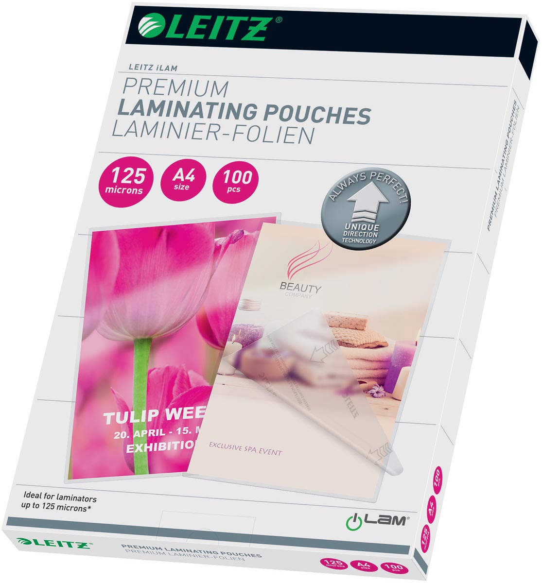 Leitz iLAM lamineerhoes ft A4, 250 micron (2 x 125 micron), pak van 100 stuks afbeelding