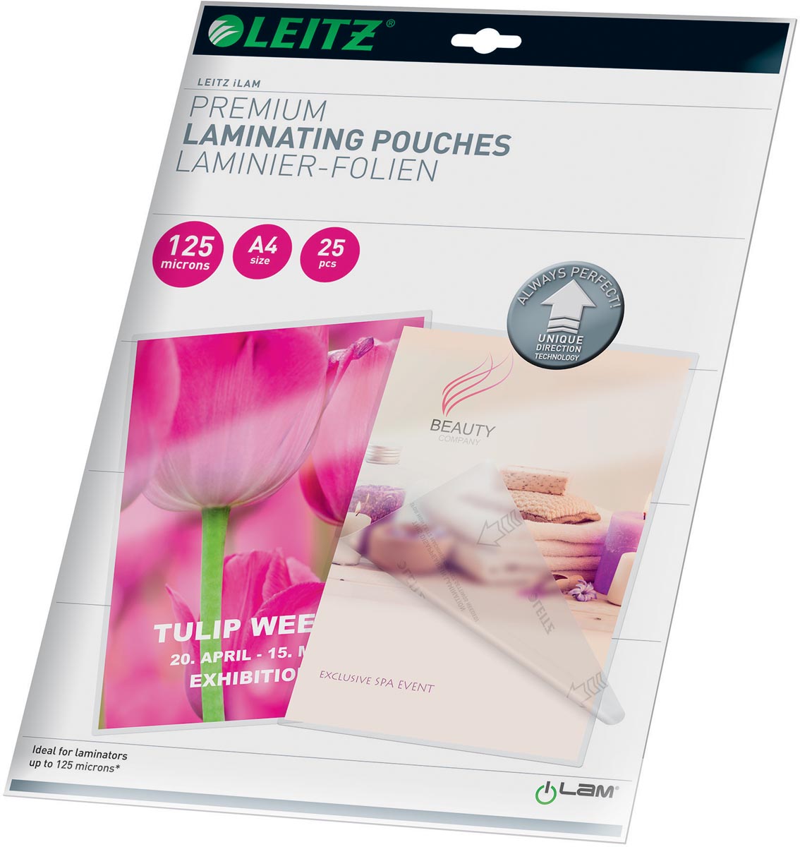 Leitz Ilam lamineerhoes ft A4, 250 micron (2 x 125 micron), pak van 25 stuks afbeelding