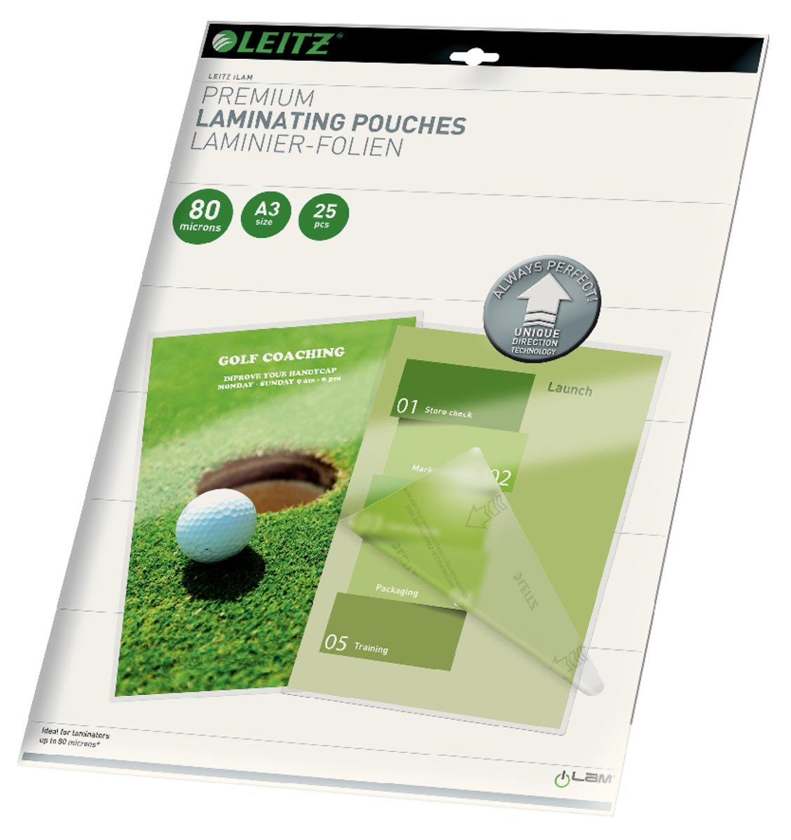 Leitz UDT lamineerhoes ft A3, 160 micron (2 x 80 micron), pak van 25 stuks afbeelding