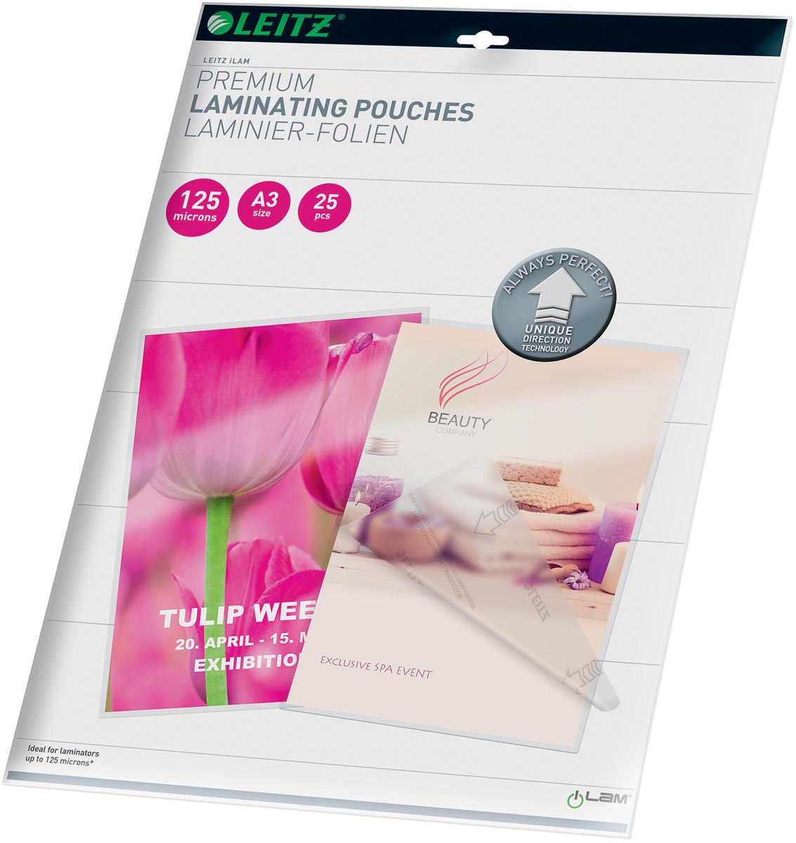 Leitz lamineerhoes Ilam ft A3, 250 micron (2 x 125 micron), pak van 25 stuks afbeelding