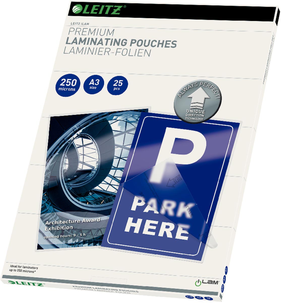 Leitz UDT lamineerhoes ft A3, 500 micron (2 x 250 micron), pak van 25 stuks afbeelding