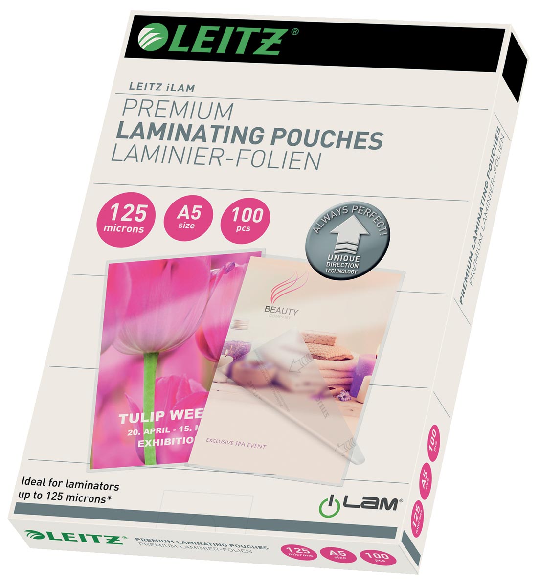 Leitz Ilam lamineerhoes ft A5, 250 micron (2 x 125 micron), pak van 100 stuks afbeelding