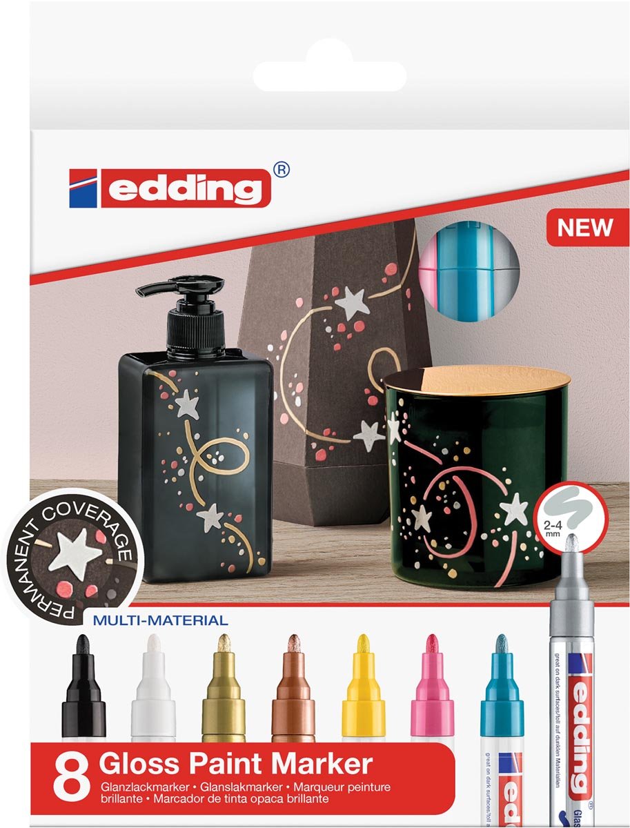 Edding lakmarker 750/8, geassorteerde kleuren