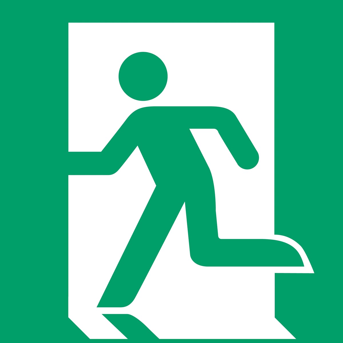 Tarifold evacuatiebord uit PP, nooduitgang links, ft 20 x 20 cm